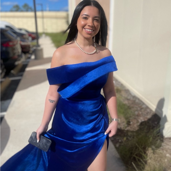 Royal Blue Wedding Guest Dress - Picture 4 of 4